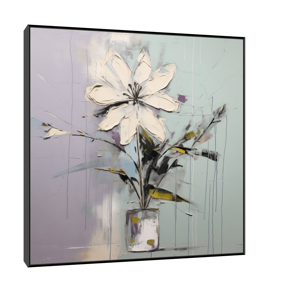 Canvas Slika na platnu Pastelni cvet III, 50x50 cm, Sa ramom, Crna