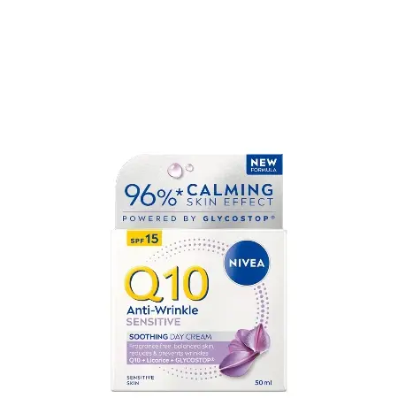 Nivea Krema Visage Q10+ Anti-Wrinkle Sensitive dnevna SPF15, 50 ml