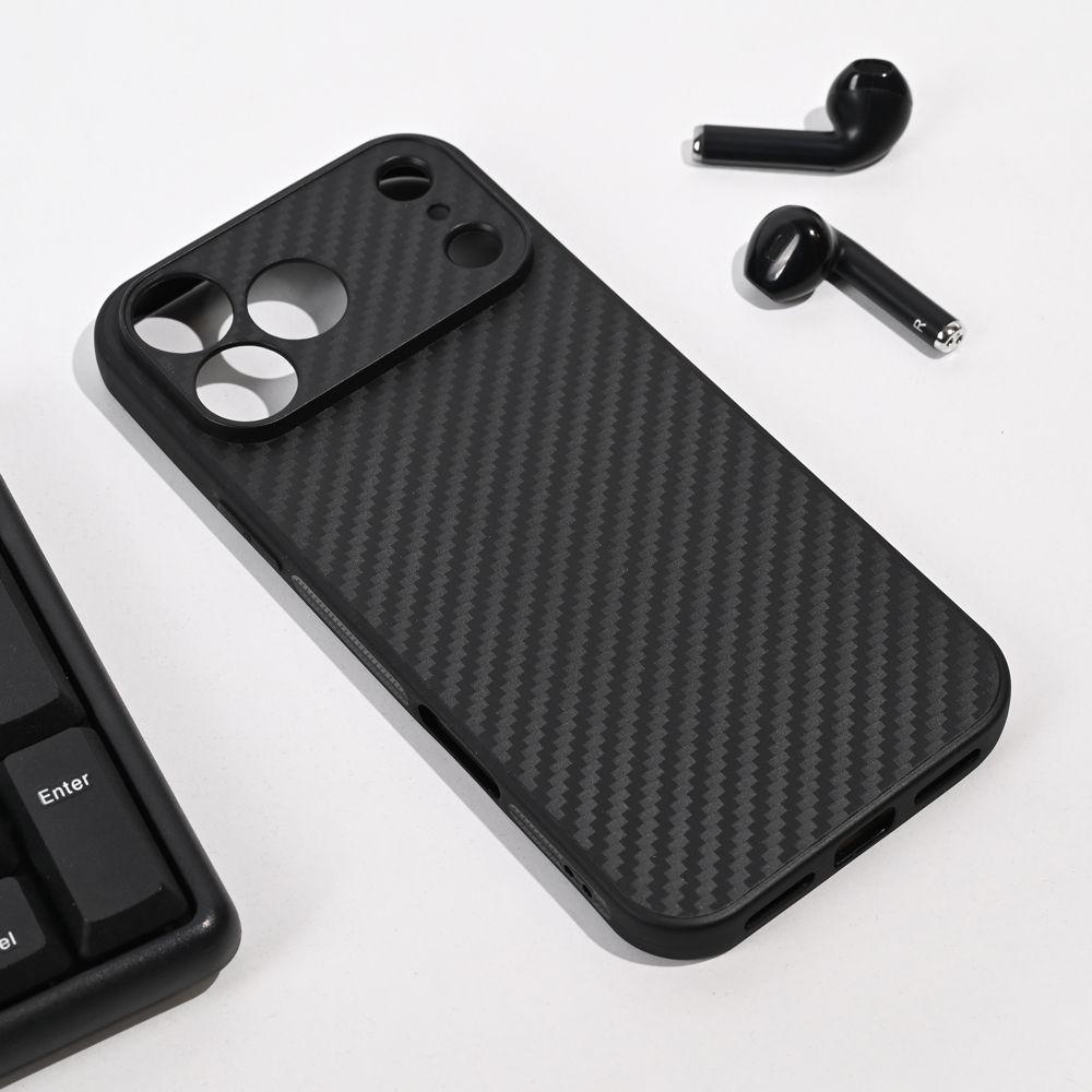 Carbon Fiber Maska za iPhone 17 Pro Max 6.9, Crna