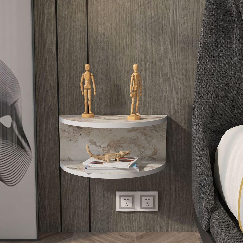 Hanah Home Noćni stočić Bella, 45x19.6x23.8 cm, Prljavo beli