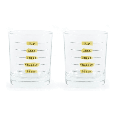 Kikkerland Set čaša Five stages to happiness, 2 komada, Providni