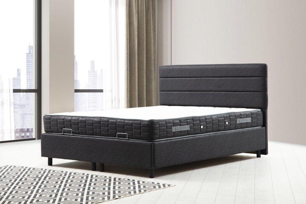 Hanah Home Krevet sa uzglavljem Motya, 90x114x190 cm, Antracit