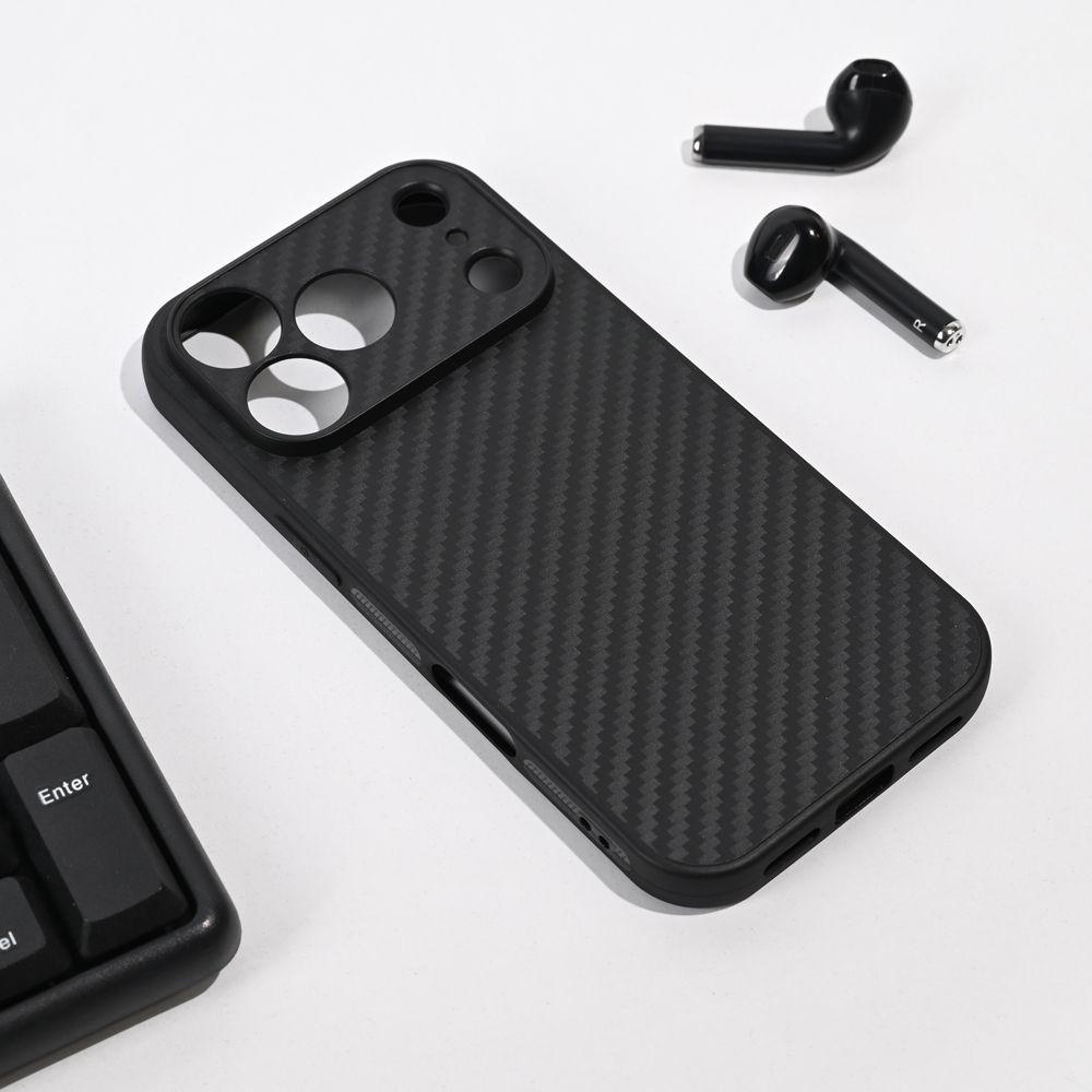 Carbon Fiber Maska za iPhone 17 Pro 6.3, Crna