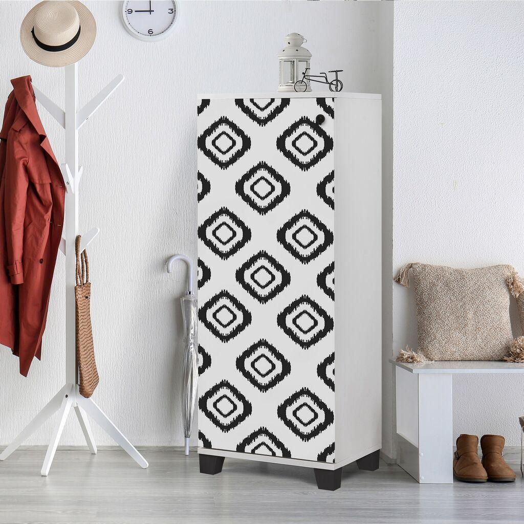 Hanah Home Cipelarnik Filinta Fas, 50x127x38 cm, Belo-crni