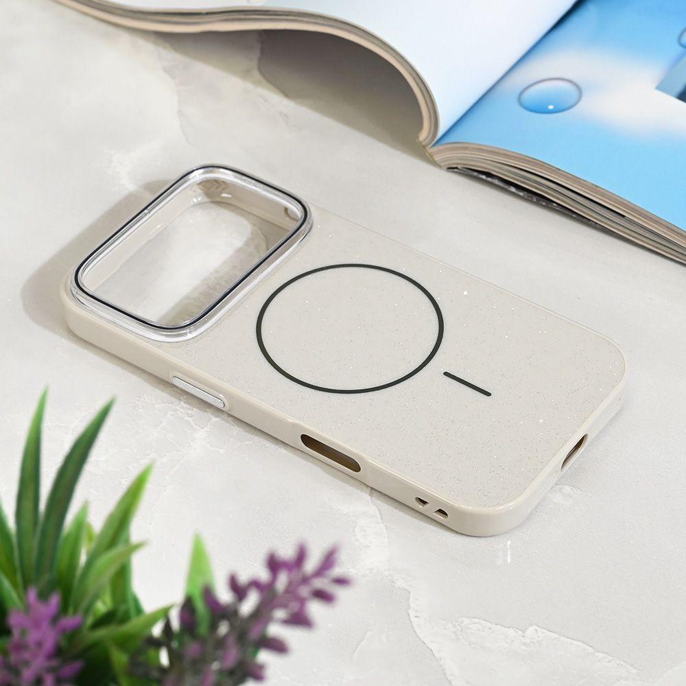 Maska za iPhone 17 Pro 6.3 Magsafe Sparkle Dust, Srebrne boje