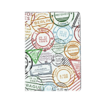 Print4Party Futrola za pasoš Stamps, Šarena