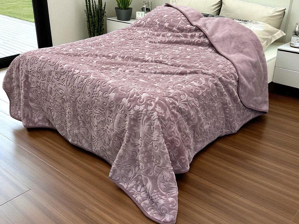 Viktorija Ćebe Merinos A6 Cvet, 220x240 cm, Ljubičasto
