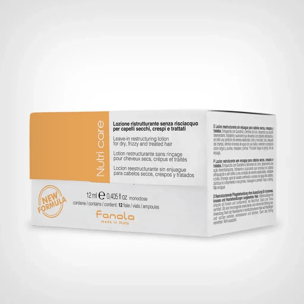 Fanola Losion za rekonstrukciju kose bez ispiranja u ampulama Nutri Care, 12x12 ml