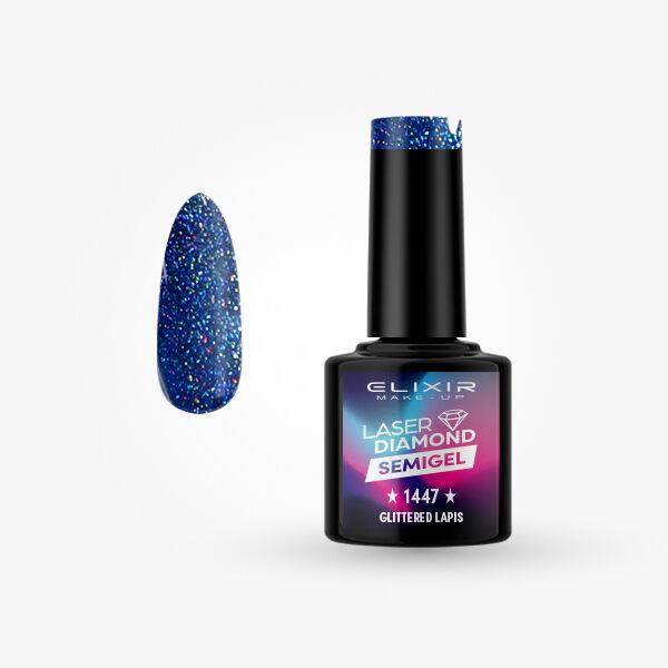 Elixir Gel lak za nokte Laser Diamond 1447, Glittered Lapis, 8ml