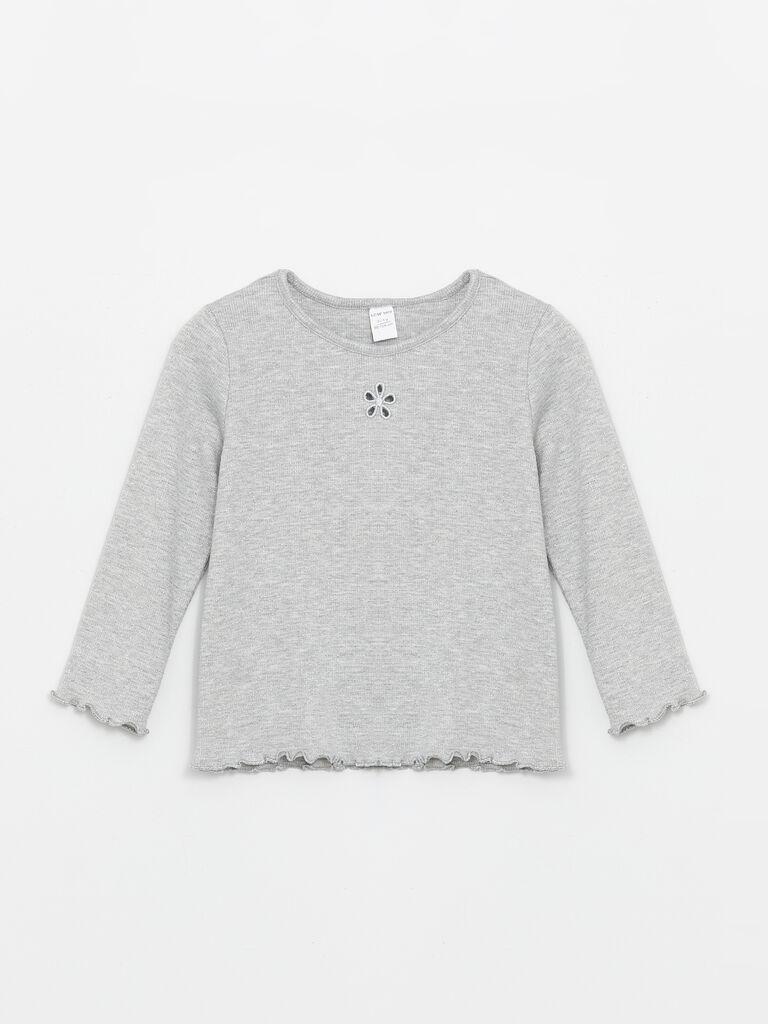 LC Waikiki Bluza za devojčice S4J885Z1-G8Z,Okrugli izrez, Siva