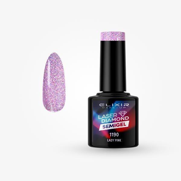 Elixir Gel lak za nokte Laser Diamond 1190, Lady Pink, 8ml