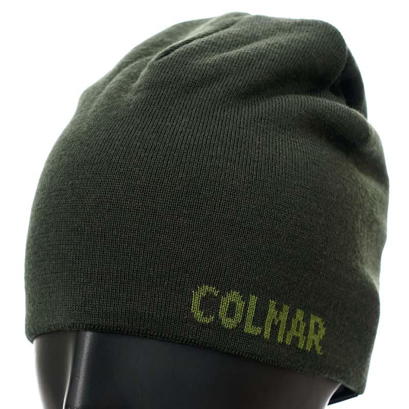 COLMAR Muška kapa Reversible beanie solid/maxi logo jacquard1Xd turner, Maslinasta