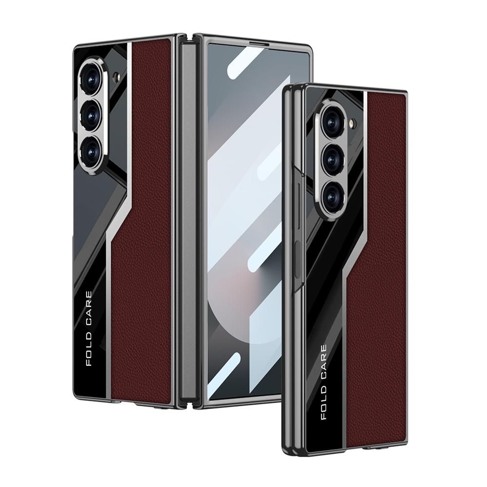 Maska za mobilni telefon LEATHER STYLE za Samsung Galaxy Z Fold 6 5G, Crvena