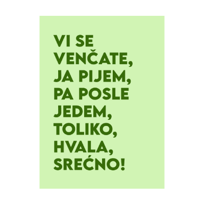 Aca Top Cat Čestitka Venčanje, Zelena