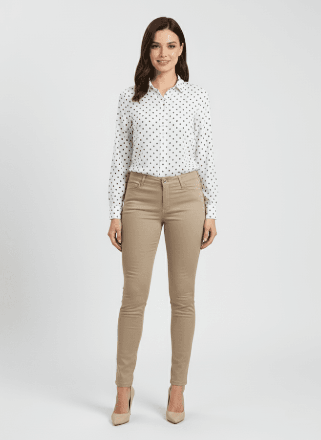Elit Fashion Ženske pantalone, Regular, Bež