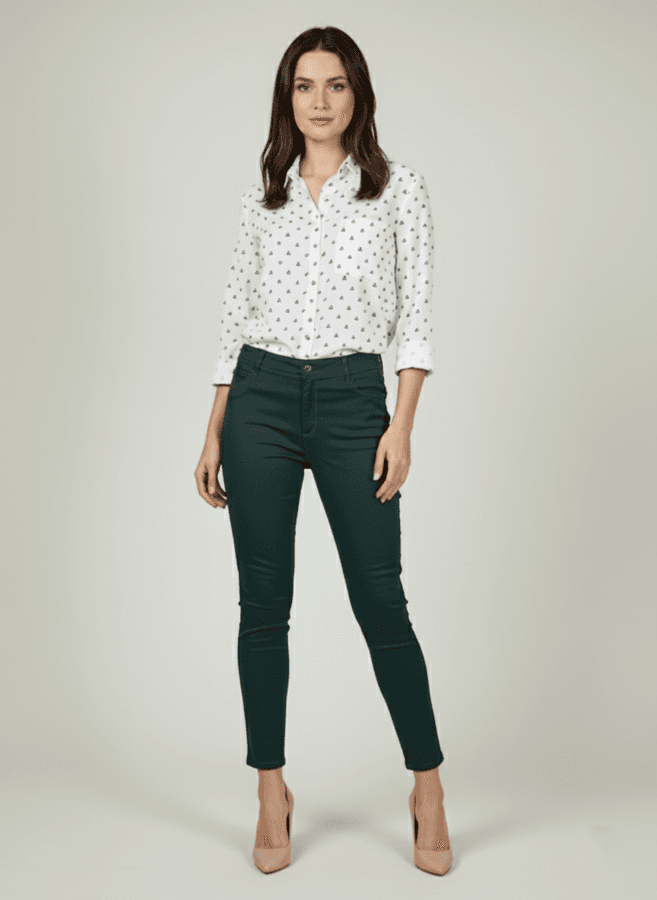 Elit Fashion Ženske pantalone 7/8, Maslinaste