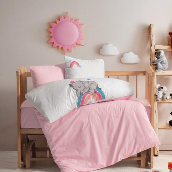 COTTON BOX Set posteljine za bebe  Slon, Roze