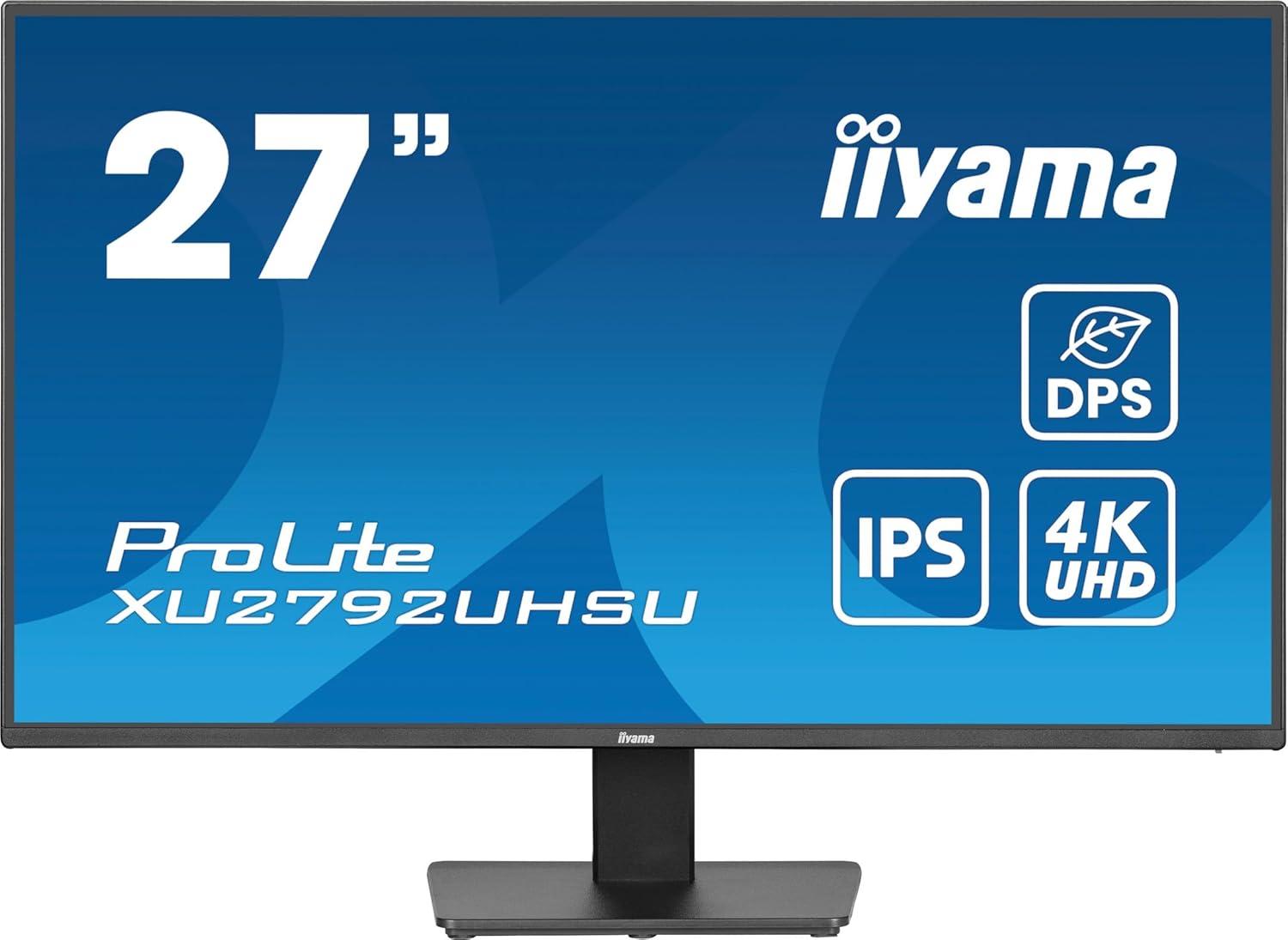 IIYAMA monitor XU2792UHSU-B6, 27", 3840 x 2160 (4K UHD), IPS, 60 Hz, HDMI, DP