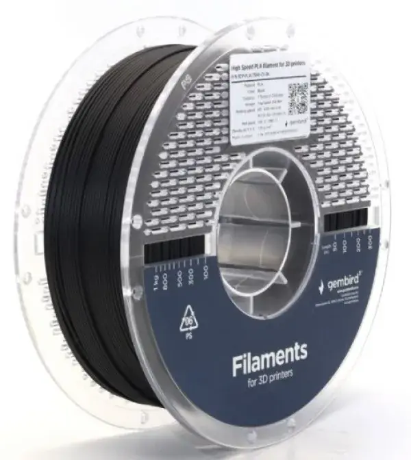 GEMBIRD Filament velike brzine za 3D štampač 3DP-PLA1.75HY-01-BK, 1.75mm, 1kg, Crni