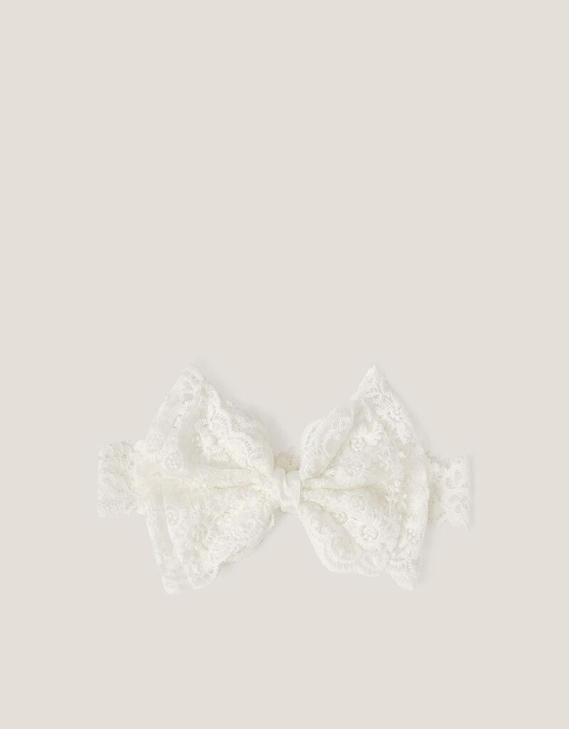 Monsoon Children Mašna za kosu Mini Lace Bow, Boja slonovače