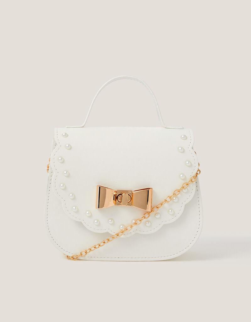 Monsoon Children Dečija torba Scallop Pearl Bow, Bela