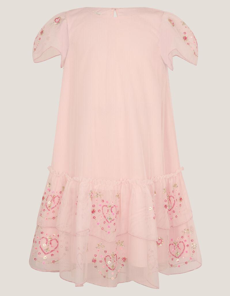 Monsoon Children Haljina za devojčice Heart mesh trapeze, Roze