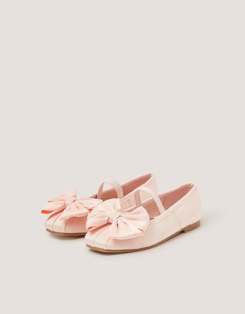 Monsoon Children Baletanke za devojčice Super Bow Satin Ballerina, Roze