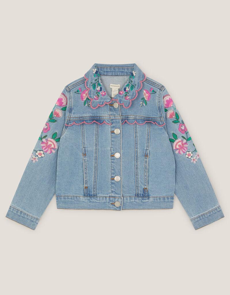 Monsoon Children Teksas jakna za devojčice Floral, Plava