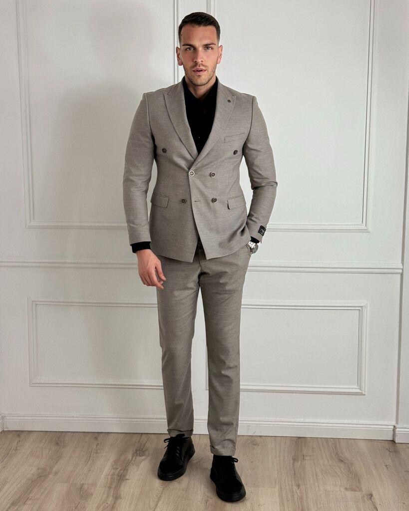 Squareonline Muško dvoredno odelo, Sivo