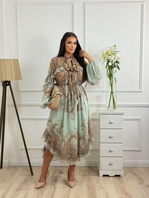 Squareonline Ženska haljina Pastel Charm, Zelena