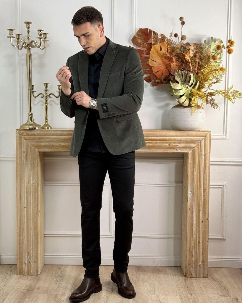 Squareonline Muški sako, Maslinasti