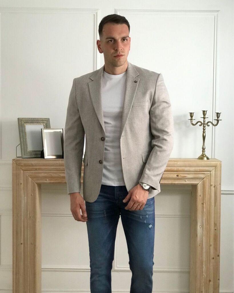 Squareonline Muški sako, Svetlosivi