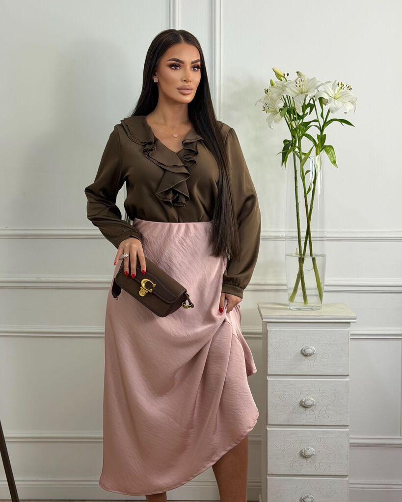 Squareonline Ženska bluza Chocolate Ruffles, Braon