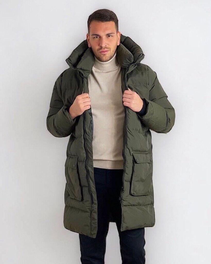 Squareonline Muška zimska jakna, Maslinasta