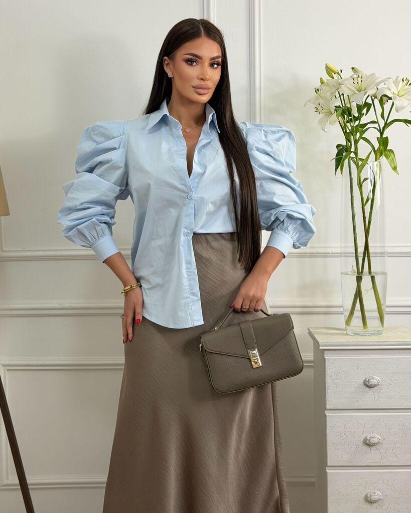 Squareonline Ženska bluza Blue Puff, Svetloplava