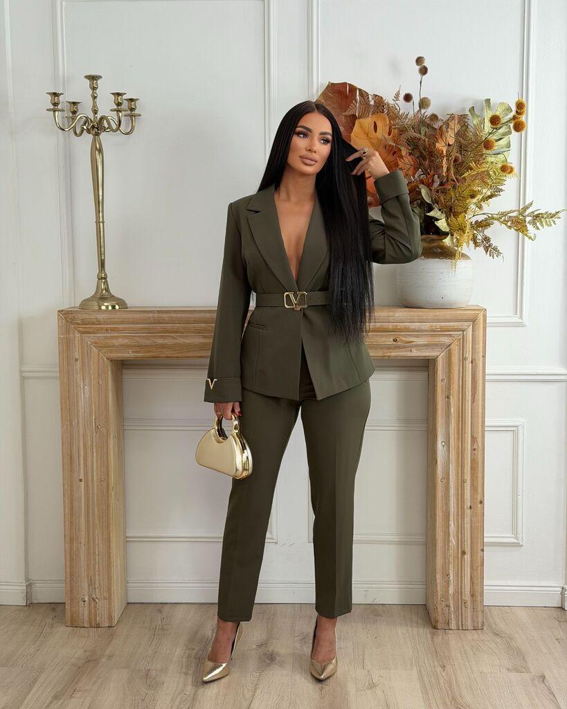 Squareonline Ženski komplet, Maslinasti