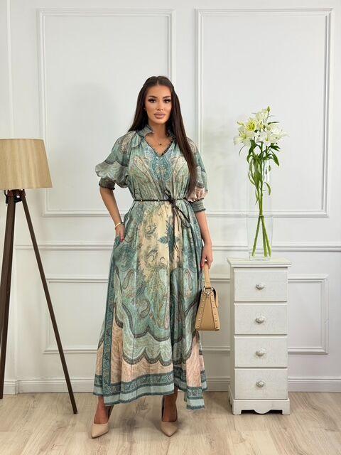 Squareonline Ženska haljina Emerald Gold, Zelena