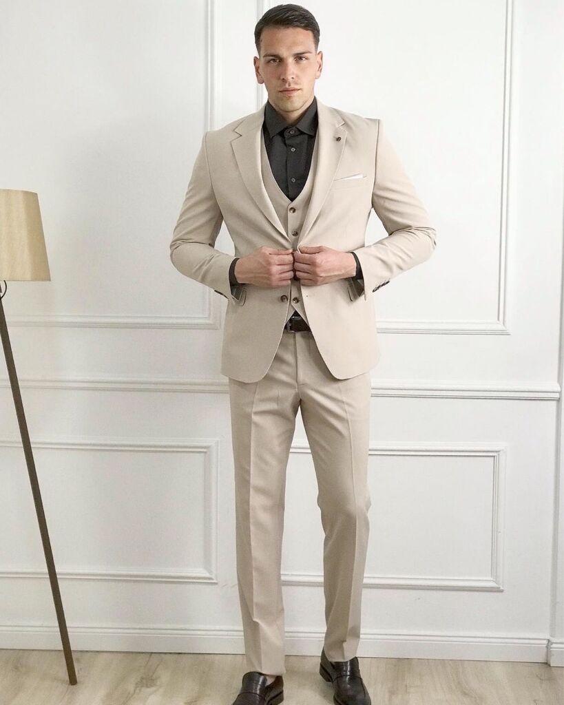 Squareonline Muško trodelno odelo, Bež