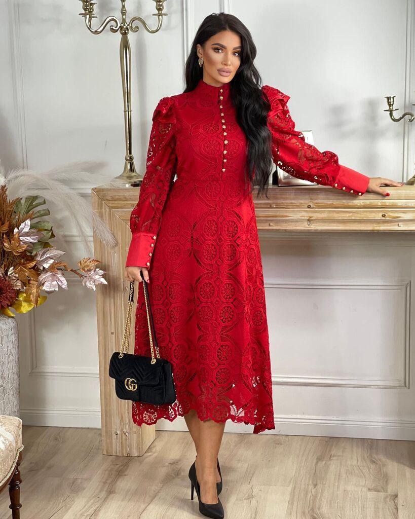 Squareonline Ženska haljina Rosea, Crvena