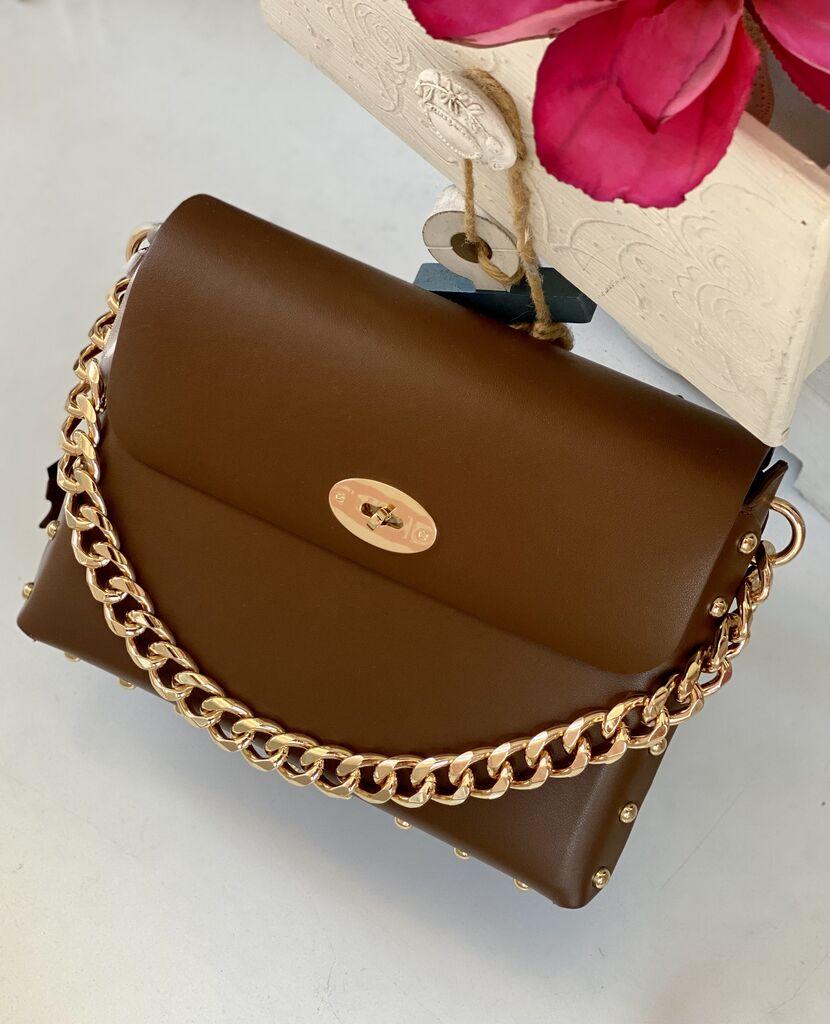 Squareonline Ženska kožna torba, Braon