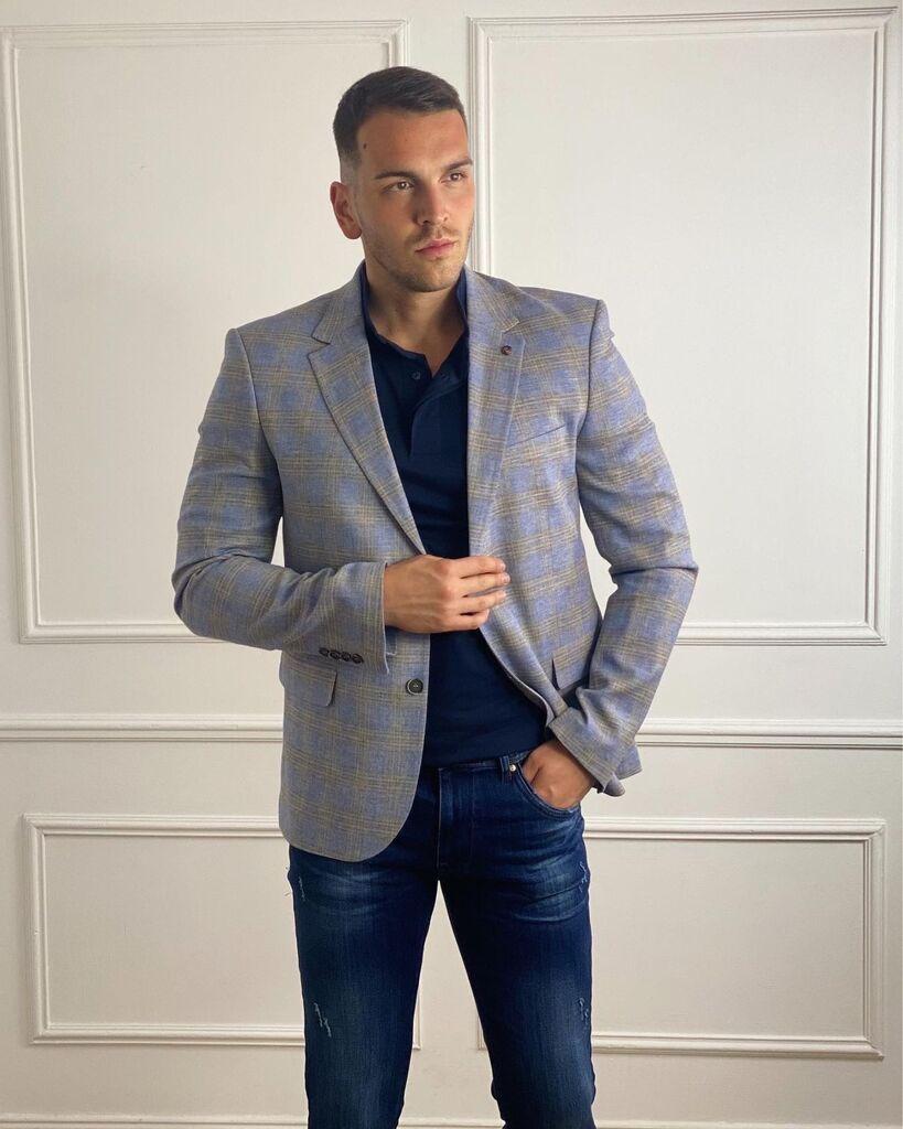 Squareonline Muški karirani sako, Plavi