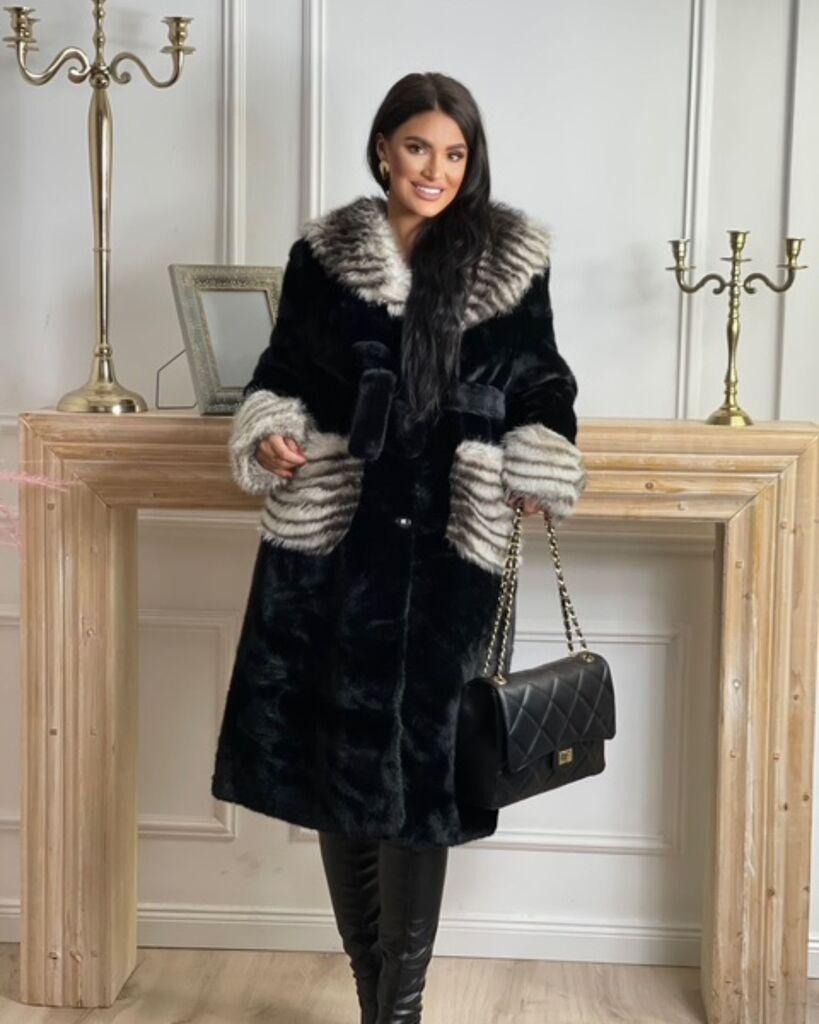 Squareonline Ženska bunda, Crno-siva