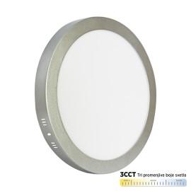 Mitea Lighting LED Nadgradni okrugli panel M24NO-SIL-CCT, 265V, 24W, 6500K, Srebrne boje