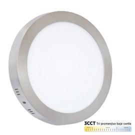 Mitea Lighting LED Nadgradni okrugli panel M24NO-SN-CCT, 265V, 24W, 6500K, Srebrne boje