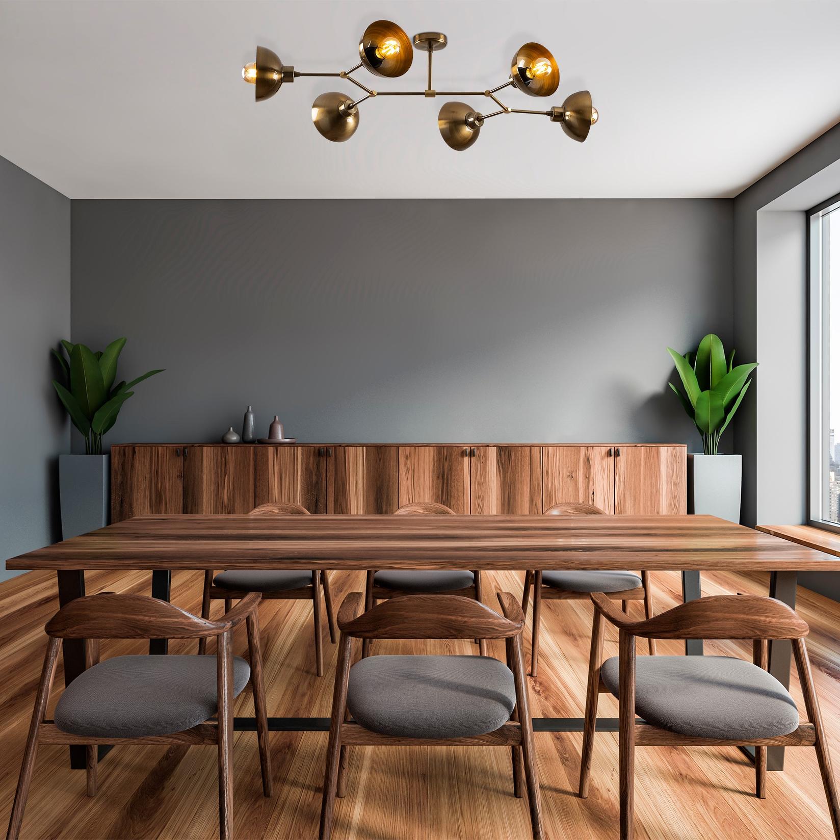 Opviq Luster Dram-1107, 102x52 cm, 6xE27, 40W, Zlatne boje