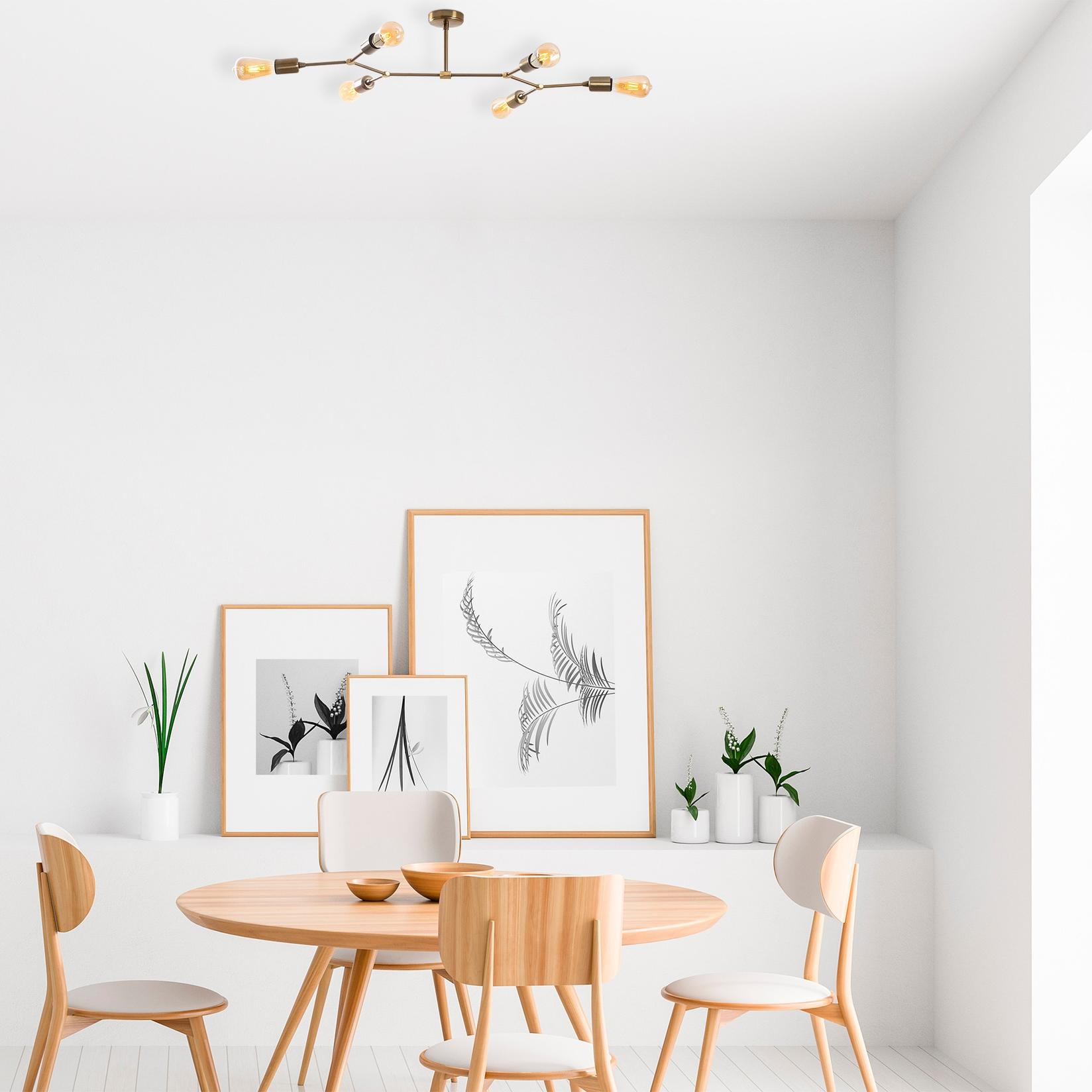 Opviq Luster Sparrow-1241, 95x48 cm, 6xE27, 40W, Zlatne boje