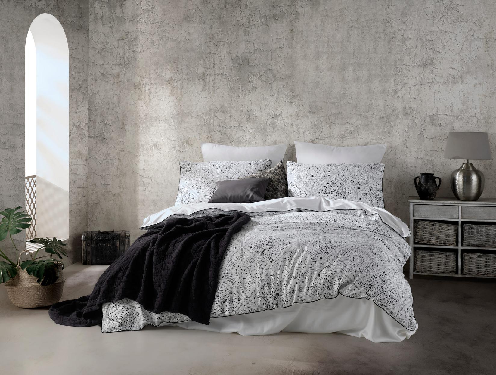 L'essentiel Maison Komplet posteljina Iskit, 200x220 cm, Bela-Crna