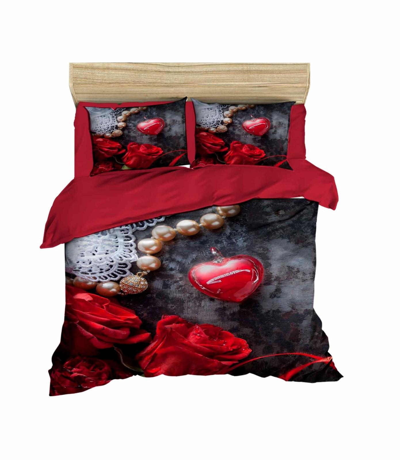 L'essentiel Maison Komplet posteljina 171, 200x220 cm, Crvena-Crna