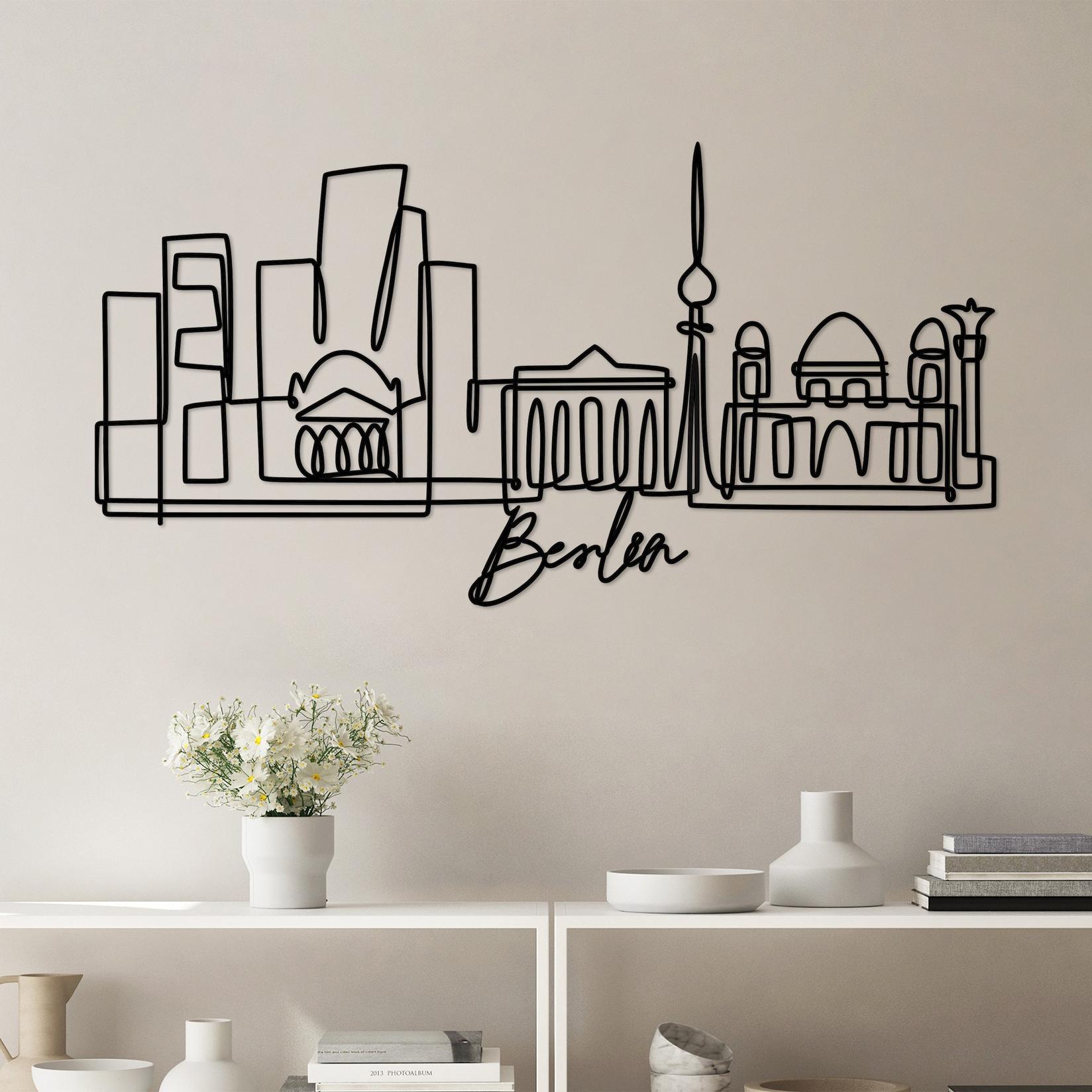 Wallity Zidna dekoracija Berlin, 120x60x1.5 cm 2 mm, Crna