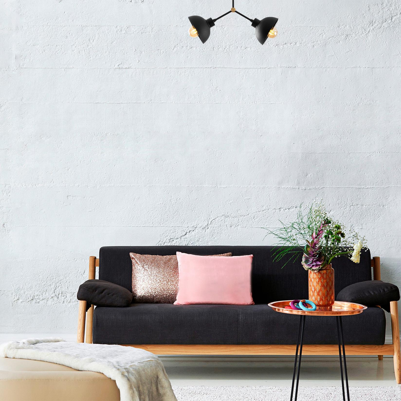 Opviq Luster Dram-1116, 46x15 cm, 2xE27, 40W, Crni